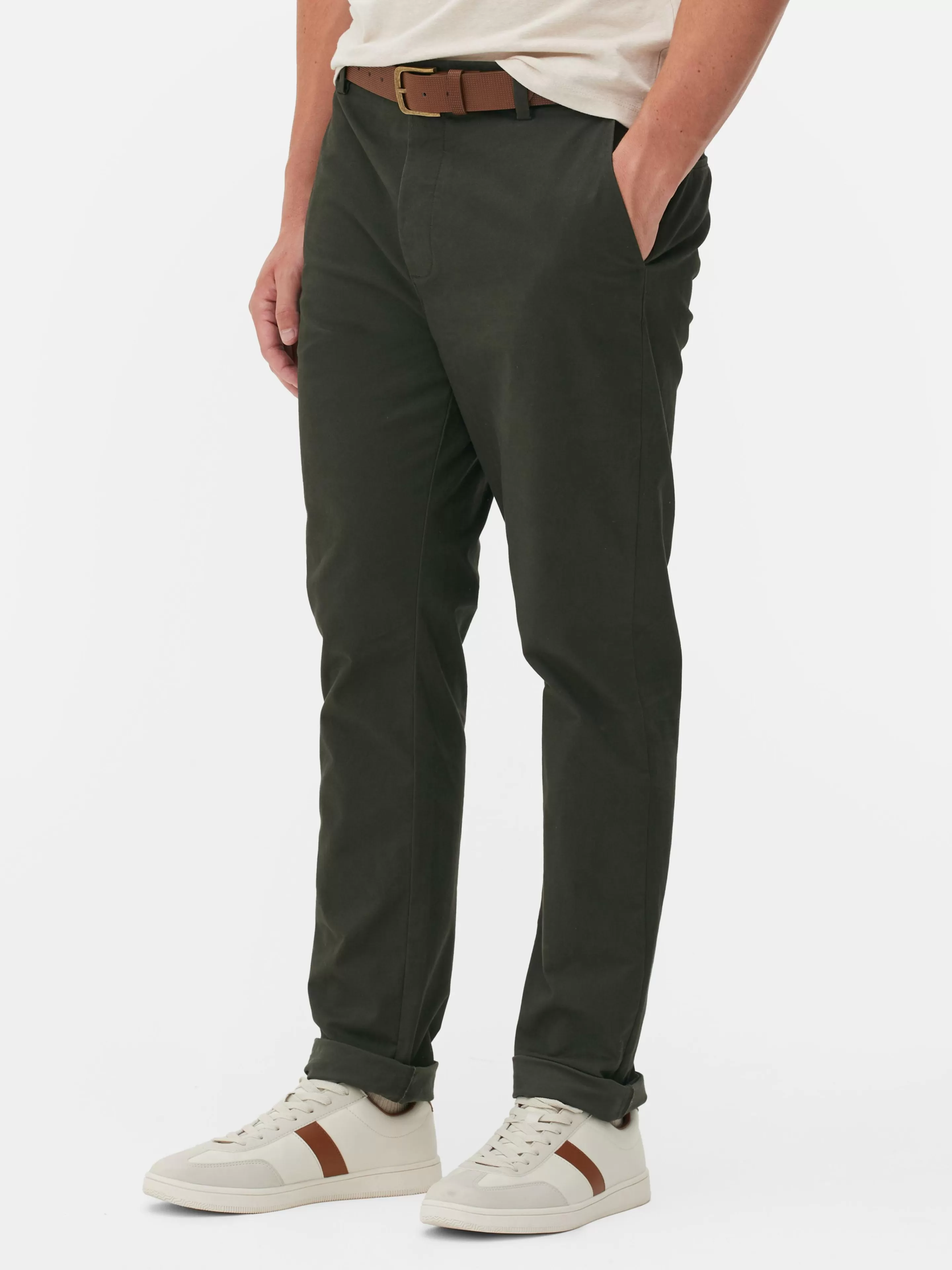 Hombre Primark Pantalón | Pantalones Chinos Elásticos De Corte Entallado