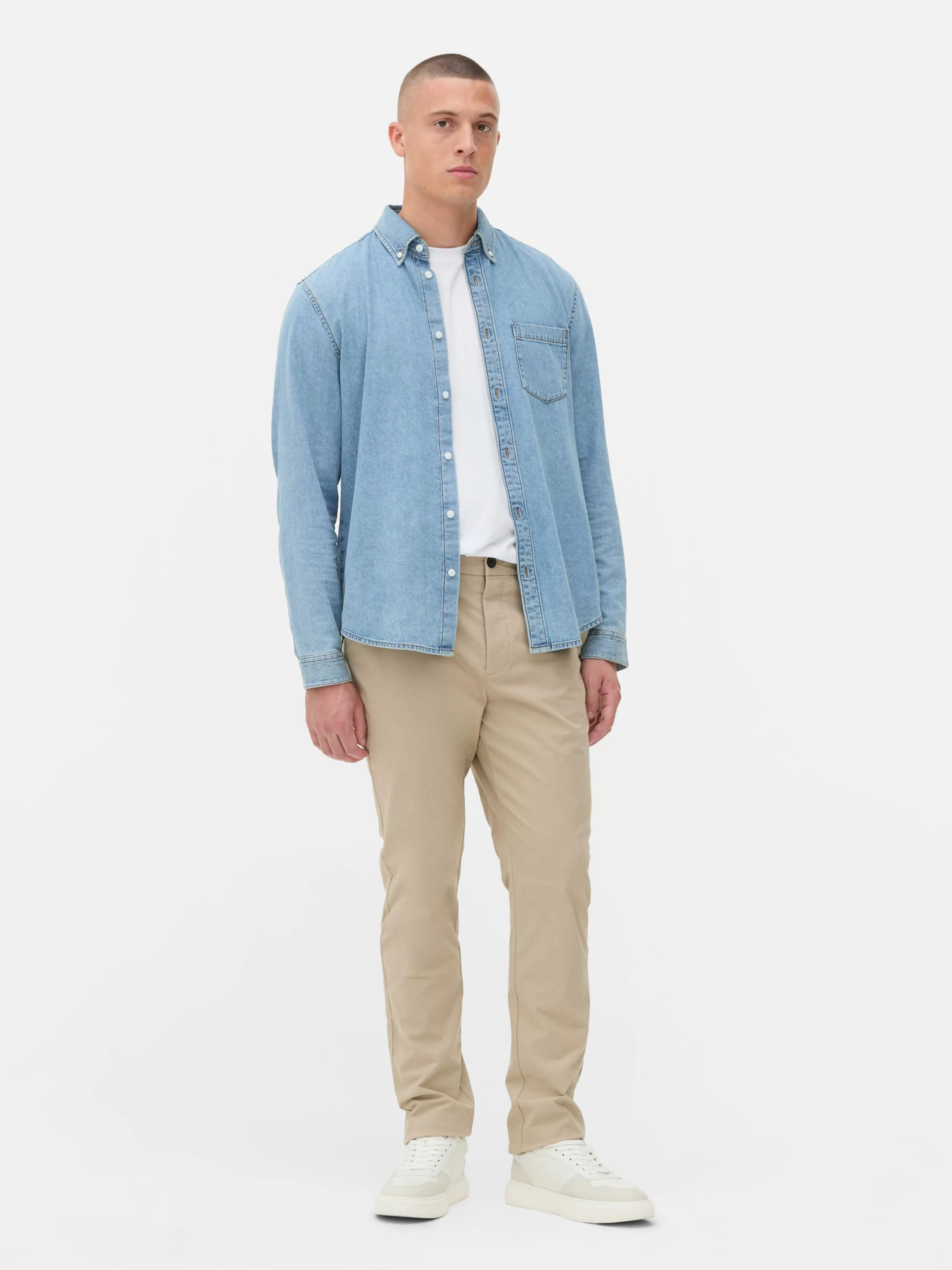 Hombre Primark Pantalón | Pantalones Chinos Elásticos De Corte Entallado