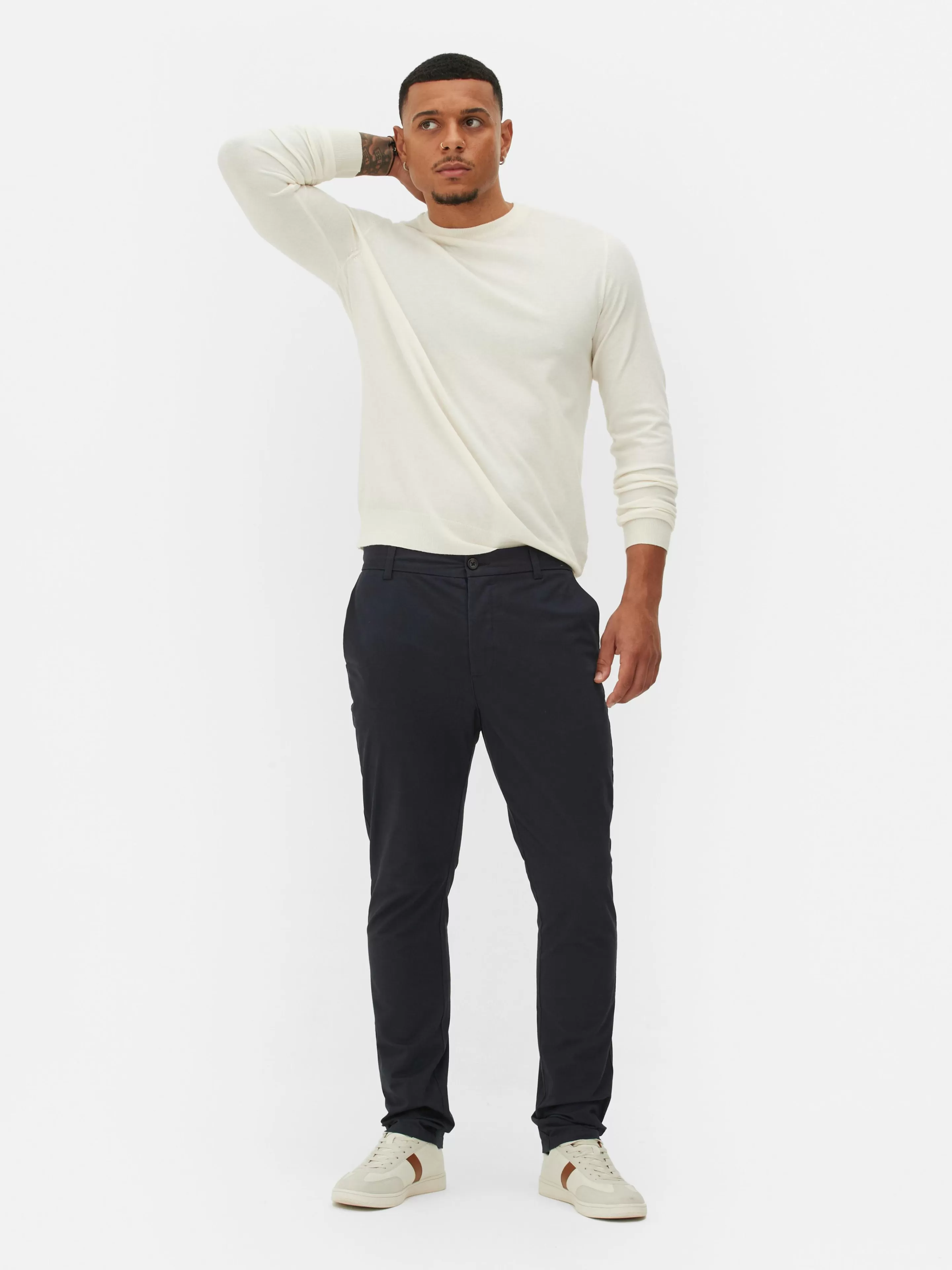 Hombre Primark Pantalón | Pantalones Chinos Elásticos De Corte Entallado