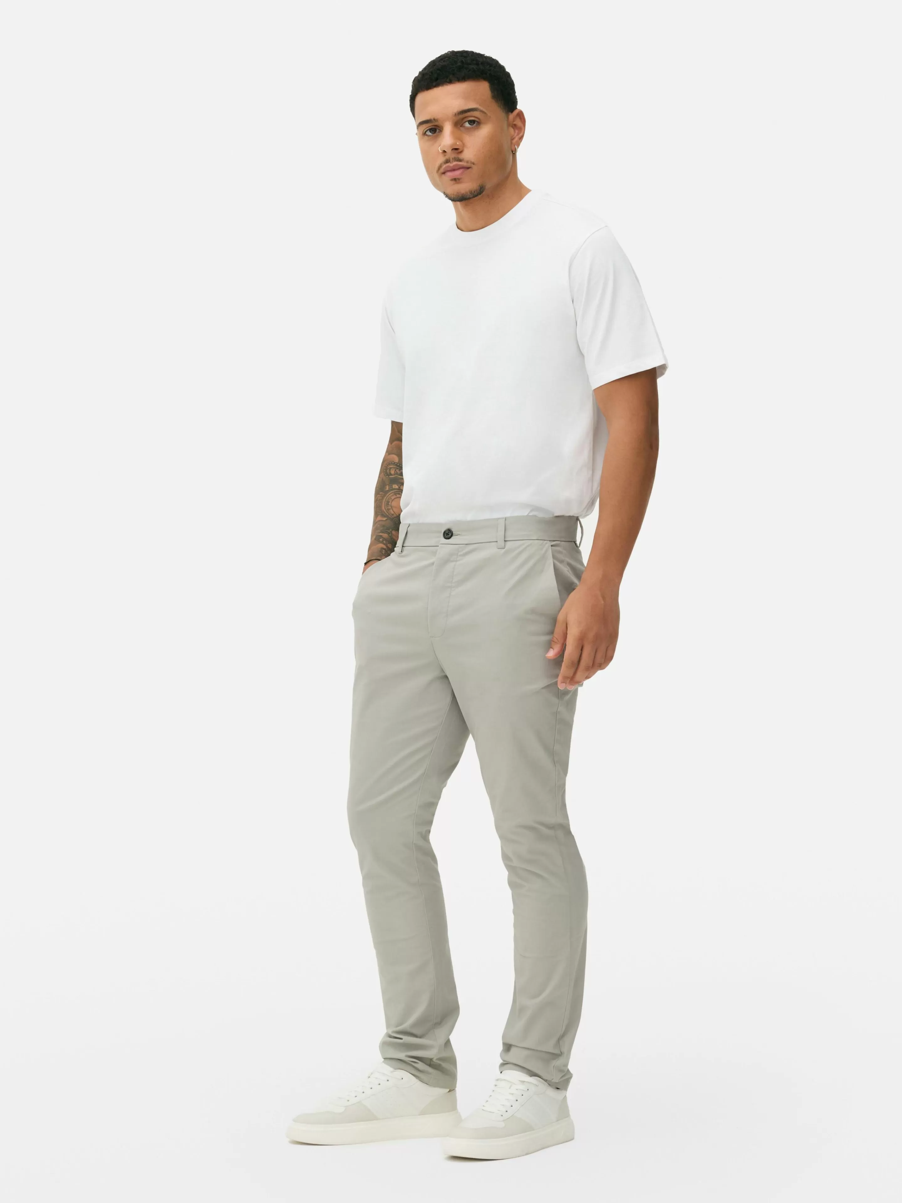 Hombre Primark Pantalón | Pantalones Chinos Elásticos De Corte Entallado