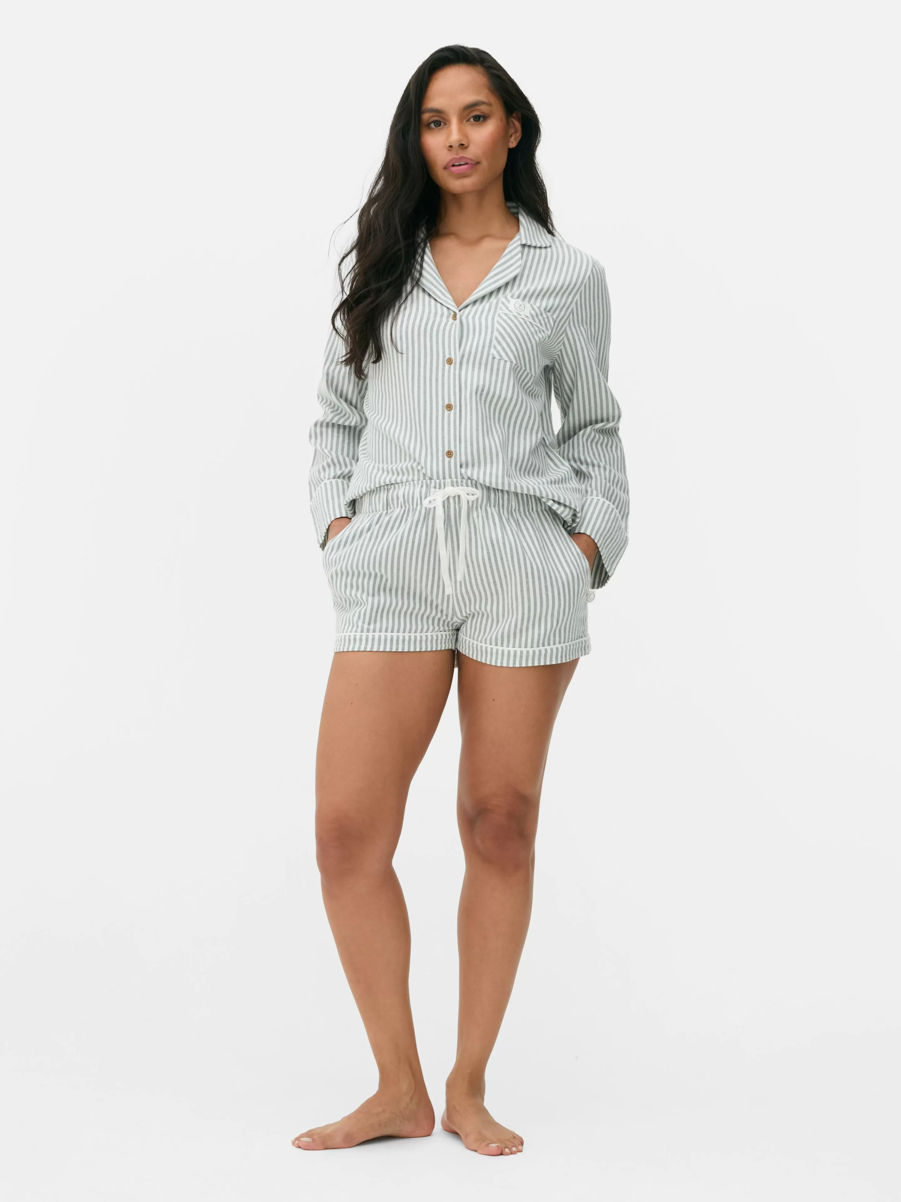 Mujer Primark Pantalones De Pijama | Pantalones Cortos De Pijama De Franela A Rayas