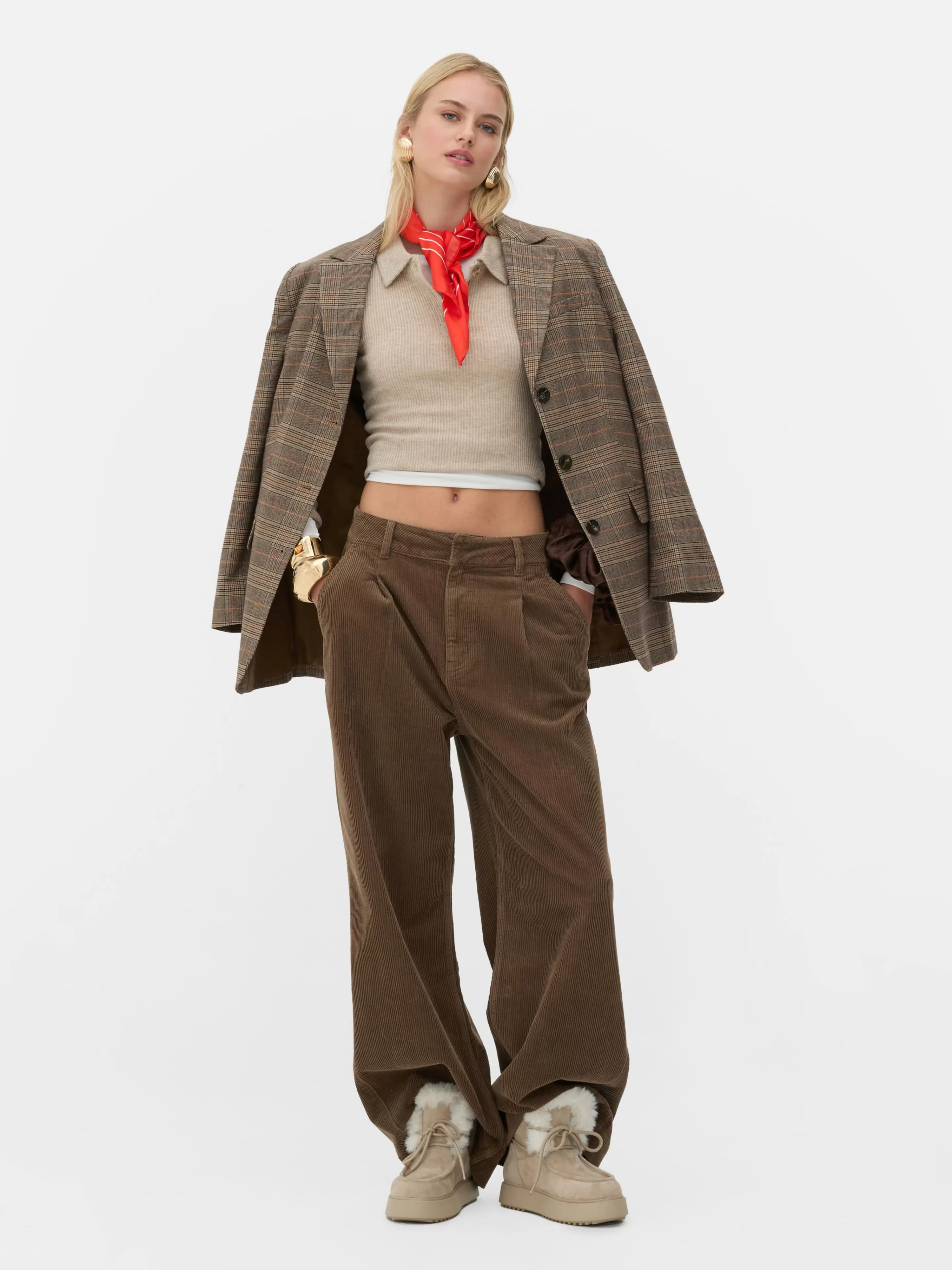 Mujer Primark Tejido Vaquero | Pantalones Y Leggings | Pantalones De Pernera Ancha De Pana De Rita Ora