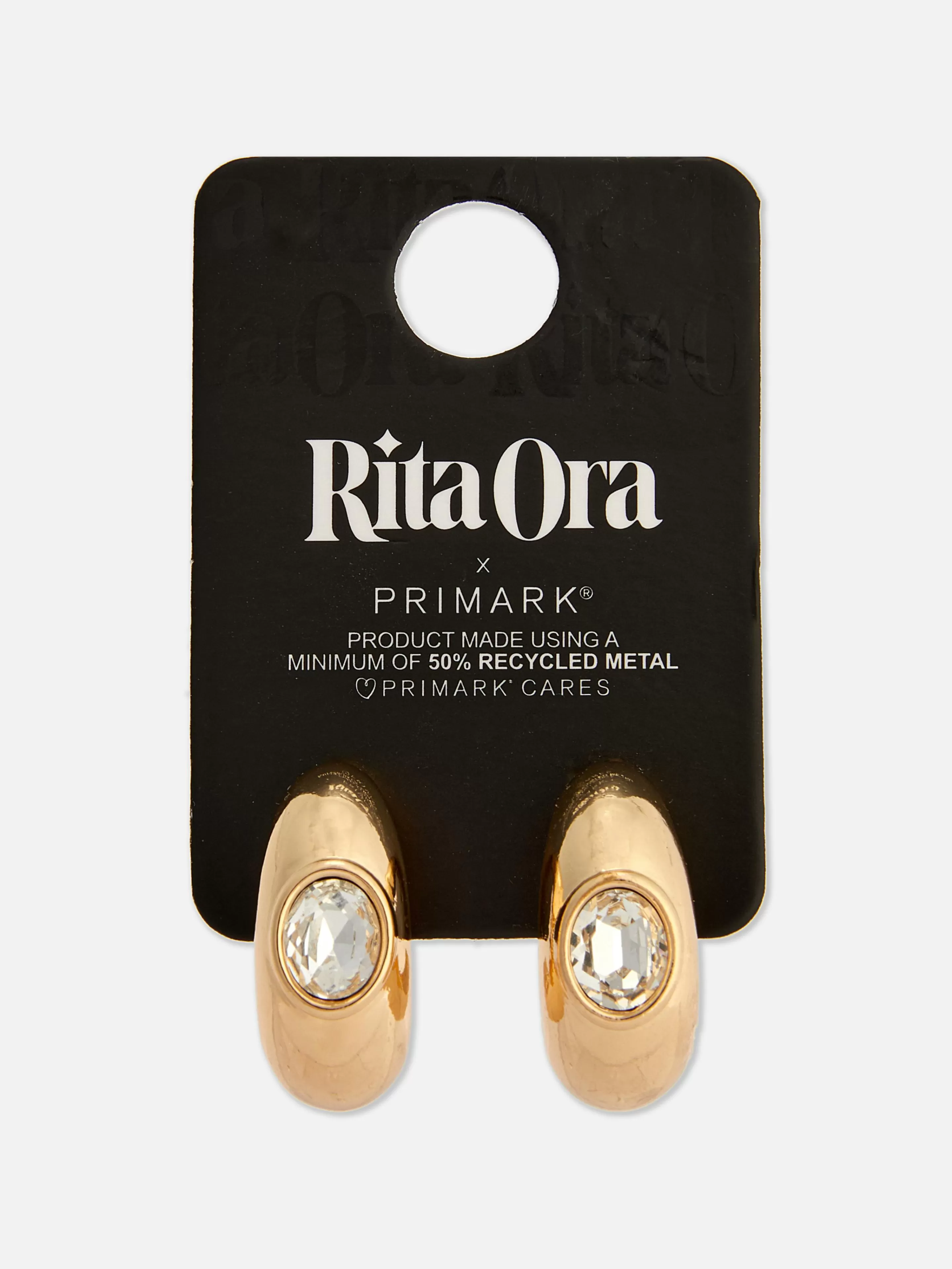 Mujer Primark Bisutería | Pendientes De Aro Gruesos Con Gemas Sintéticas De Rita Ora