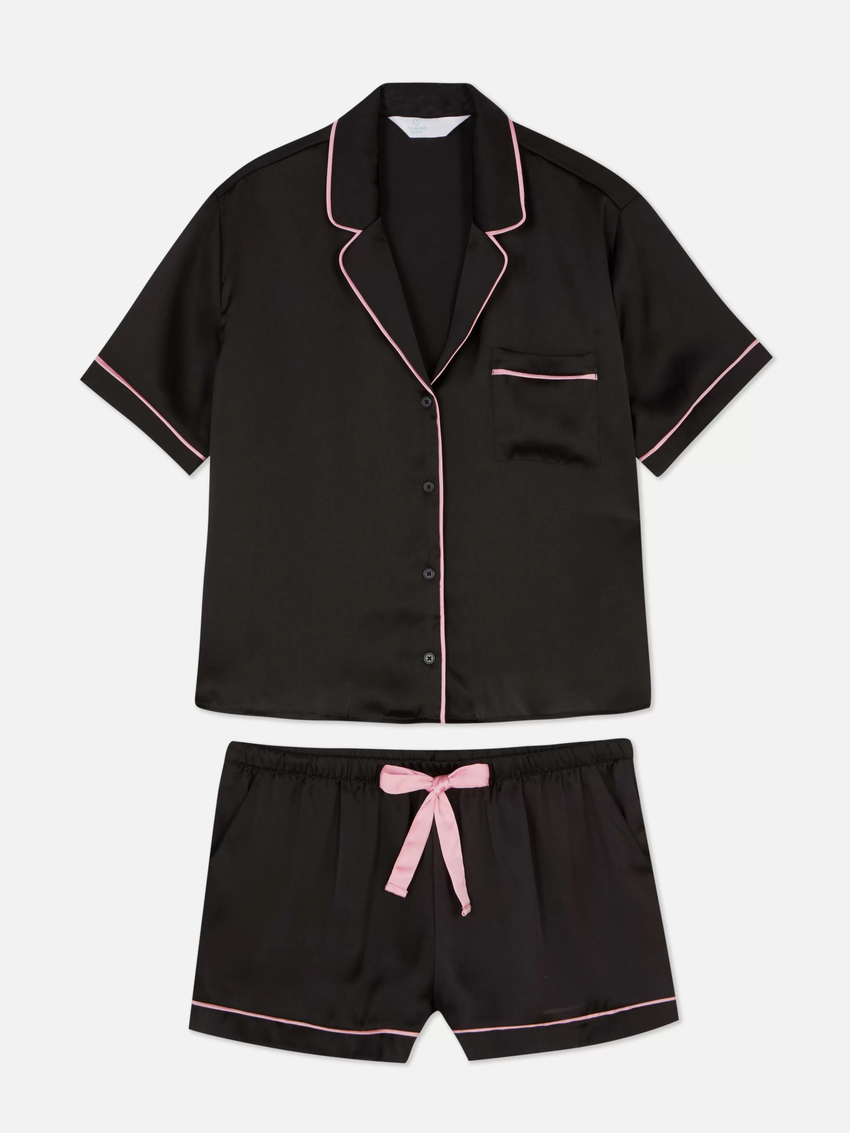 Mujer Primark Sets De Pijamas | Pijama Con Camisa Y Pantalón Corto De Satén