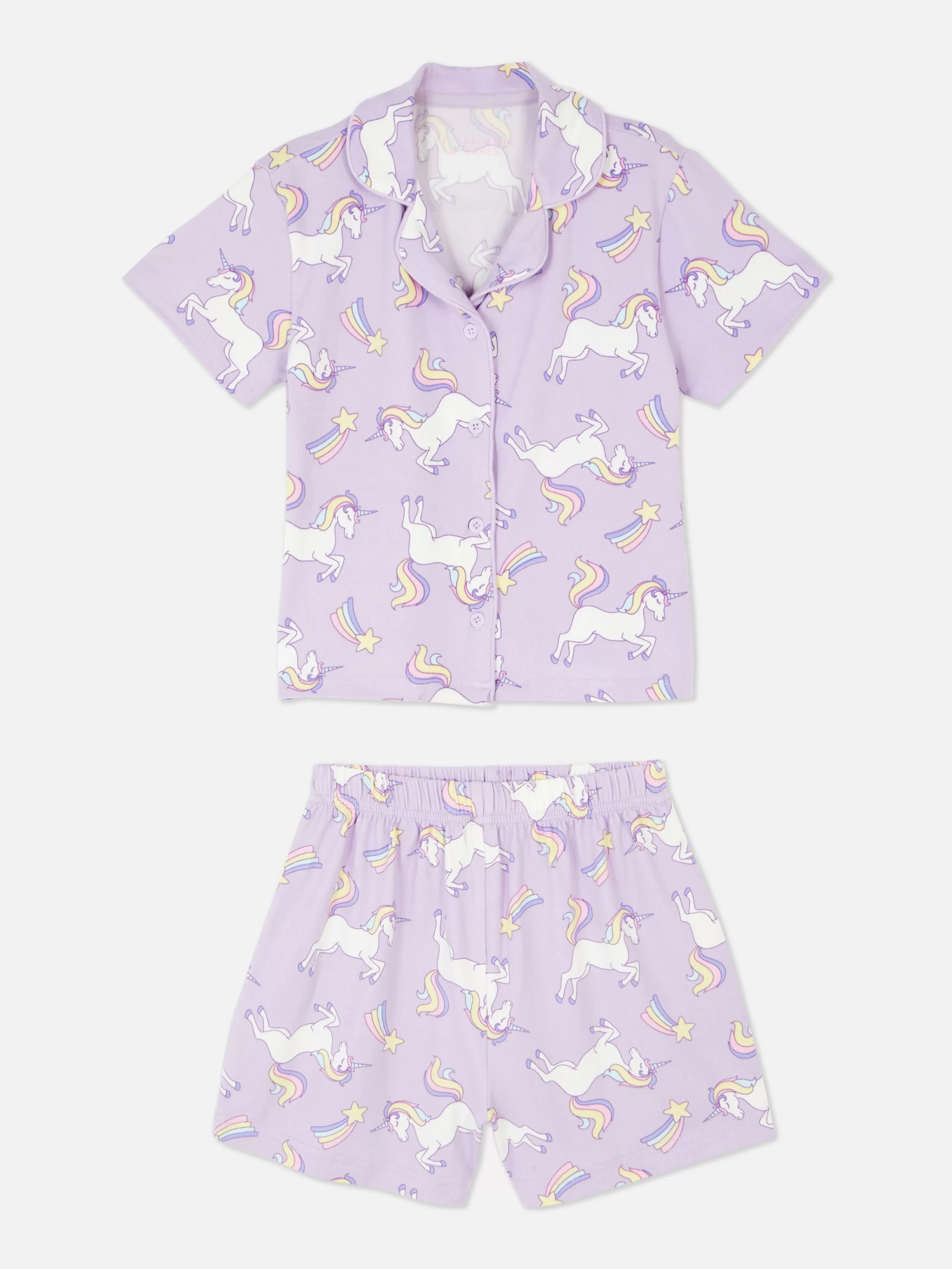 Niños Primark Pijamas Y Ropa Para Dormir | Pijama Con Camisa Y Pantalón Corto De Unicornios
