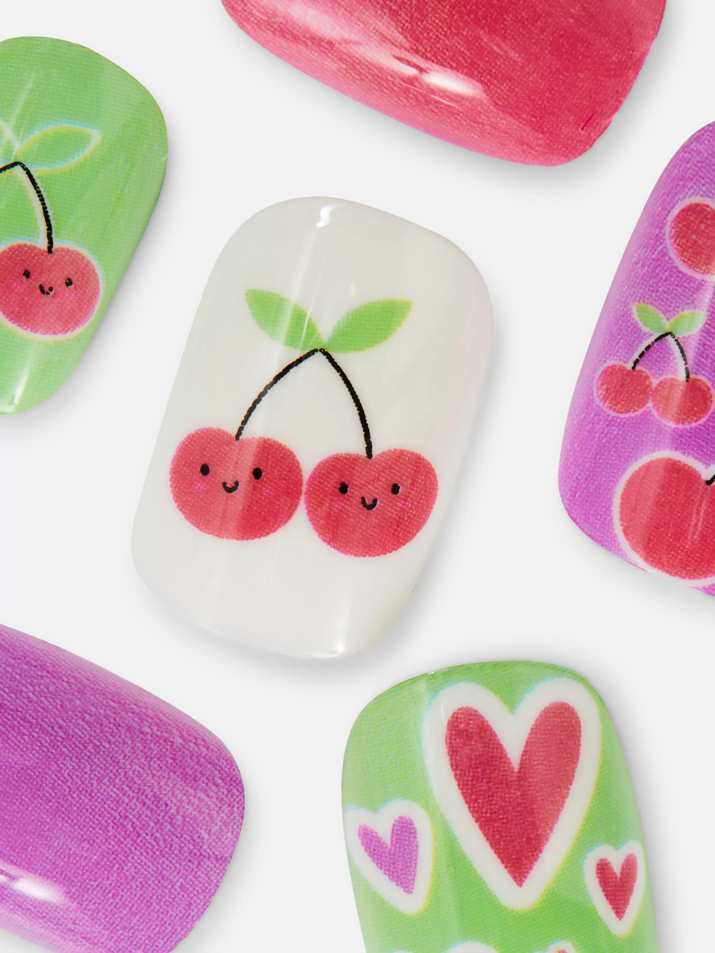 Primark Uñas Postizas | Pintalabios Mate Miniuñas Postizas A Presión Con Cerezas De PS...