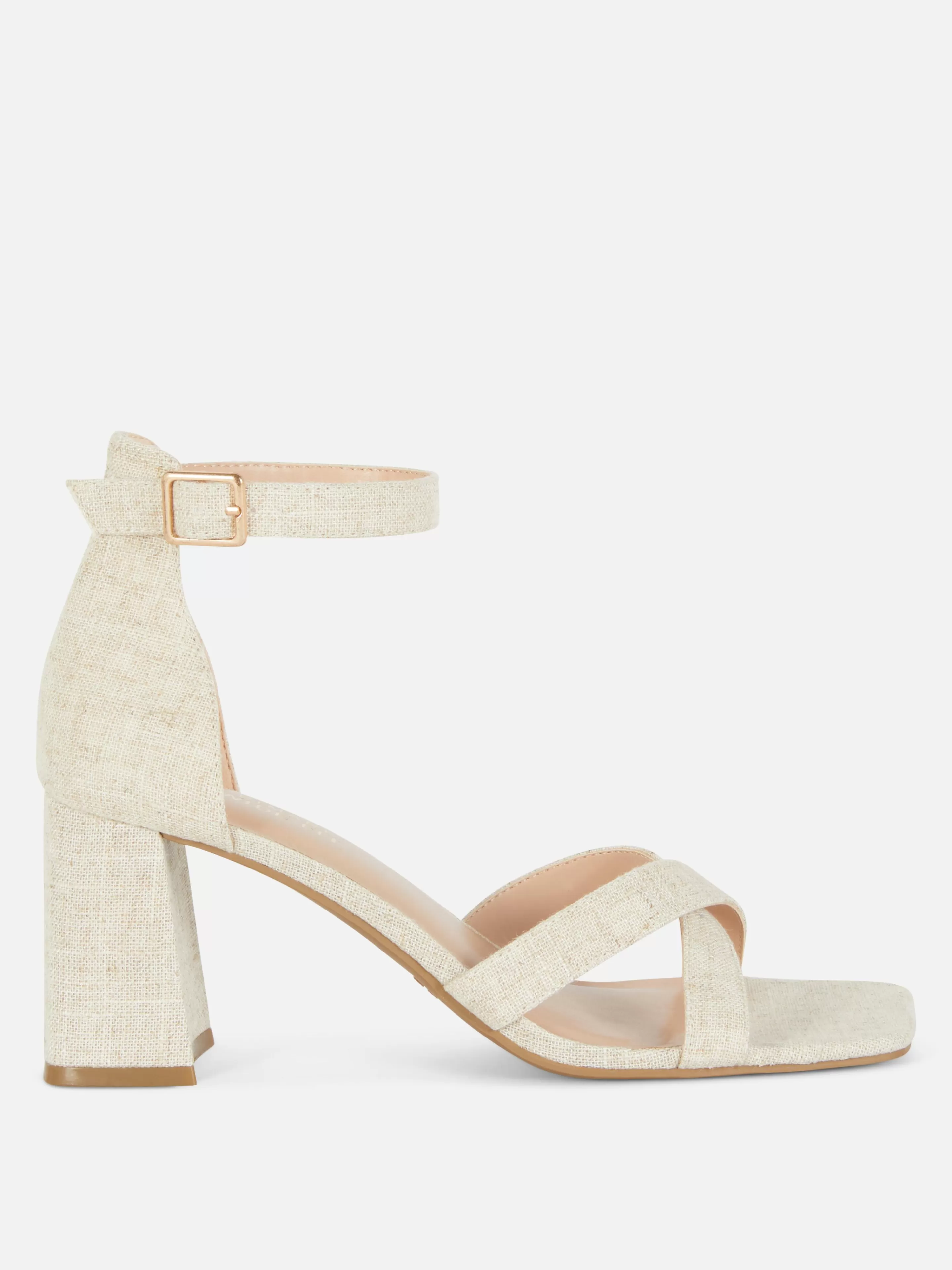 Mujer Primark Tacones | Sandalias De Tacón Y Horma Ancha Con Tira Tejida