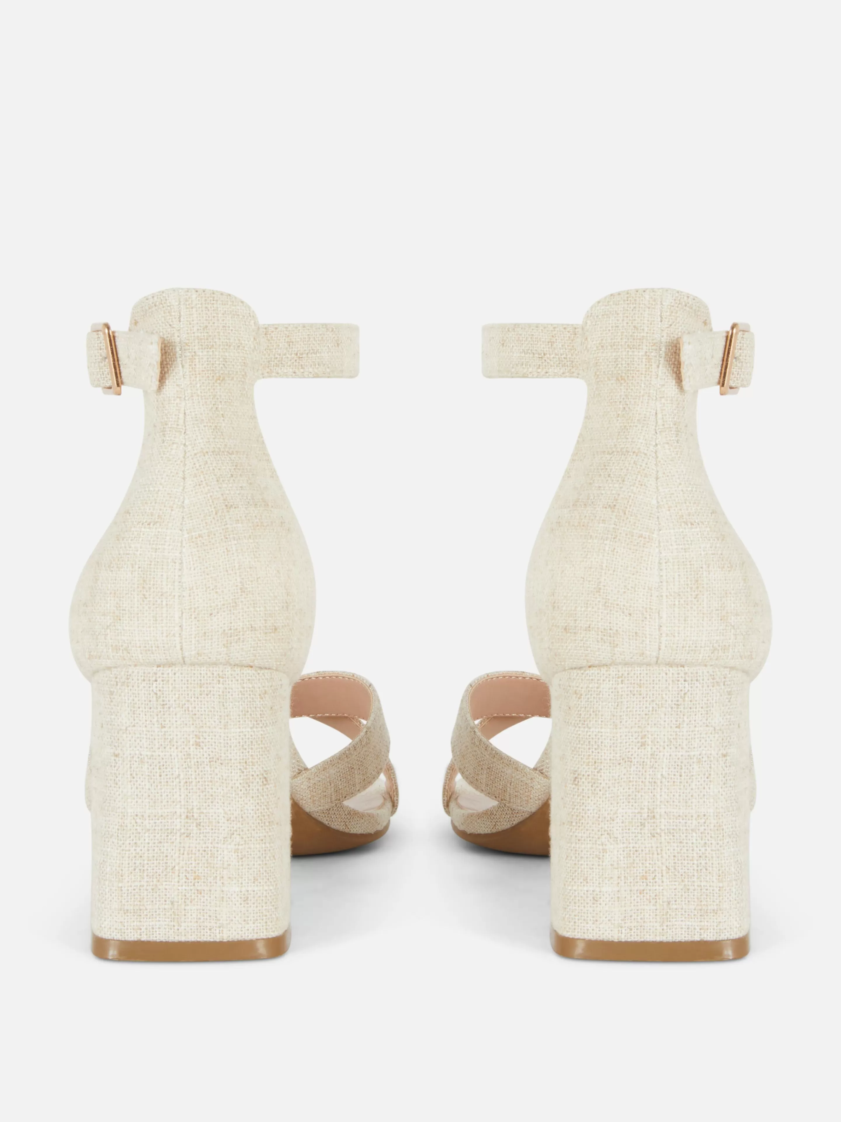 Mujer Primark Tacones | Sandalias De Tacón Y Horma Ancha Con Tira Tejida