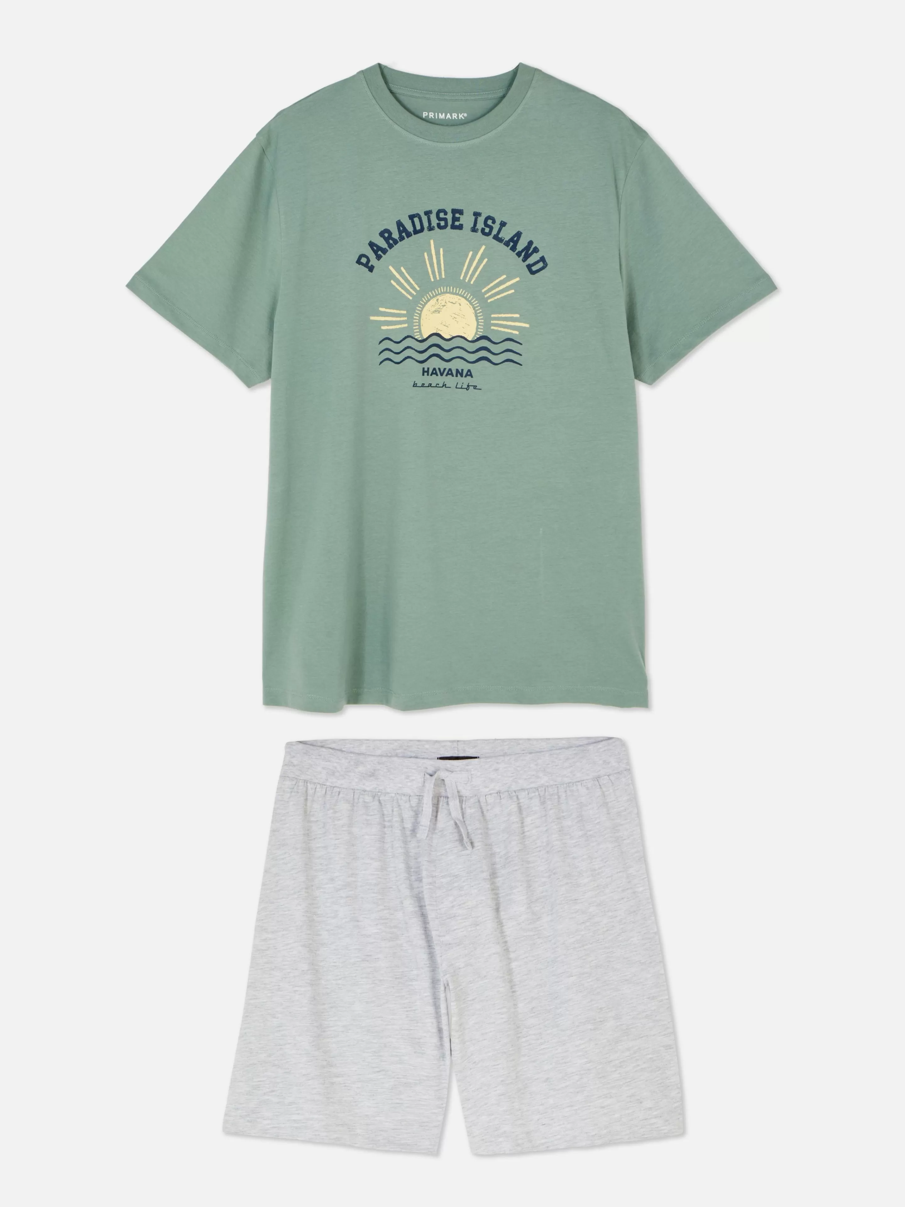 Hombre Primark Pijama | Set De Pijama De Pantalones Cortos Y Camiseta