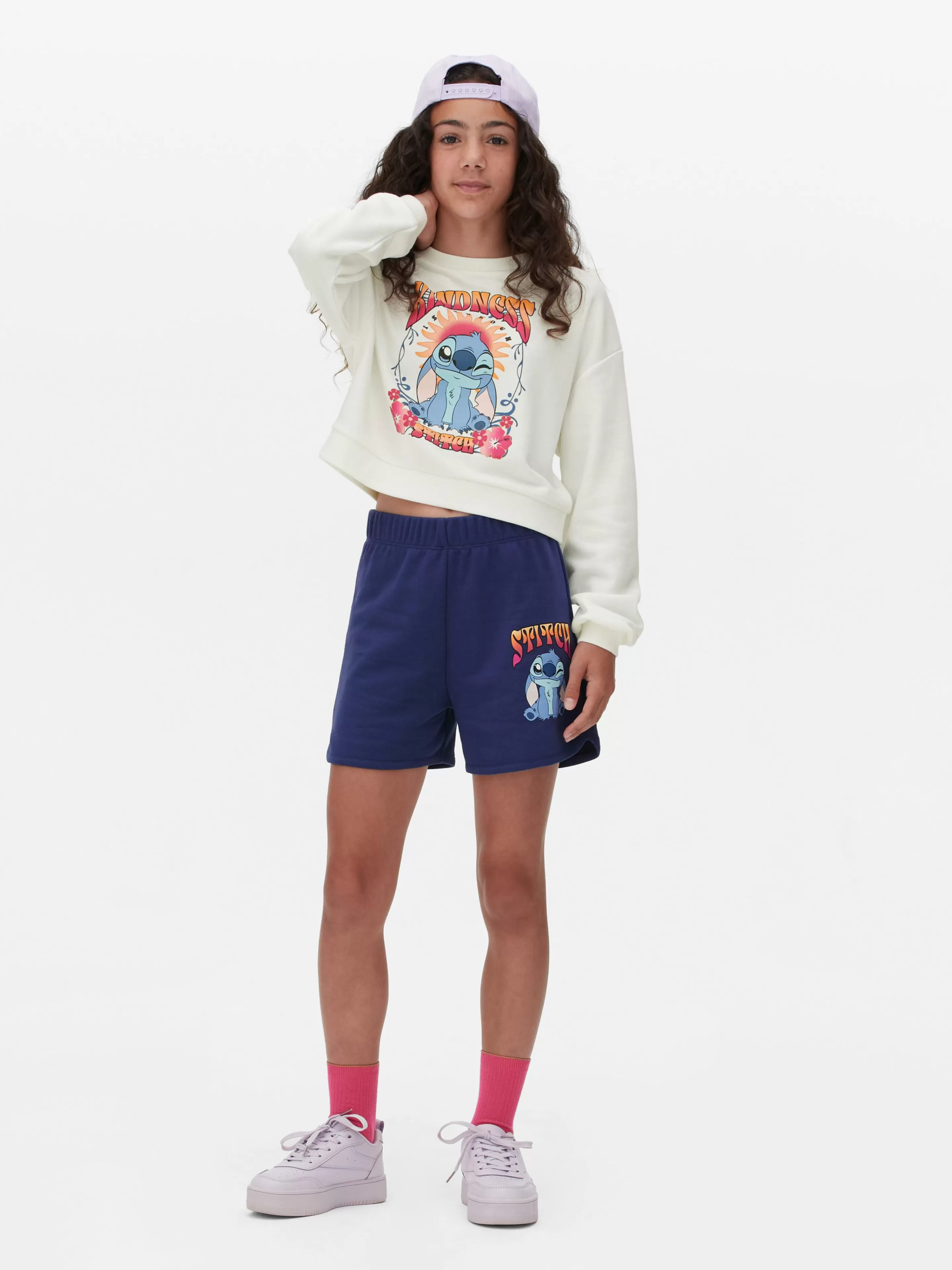 Niños Primark Sudaderas Con Y Sin Capucha | Conjuntos Y Sets | Set De Sudadera Y Pantalón Corto De Stitch De Disney