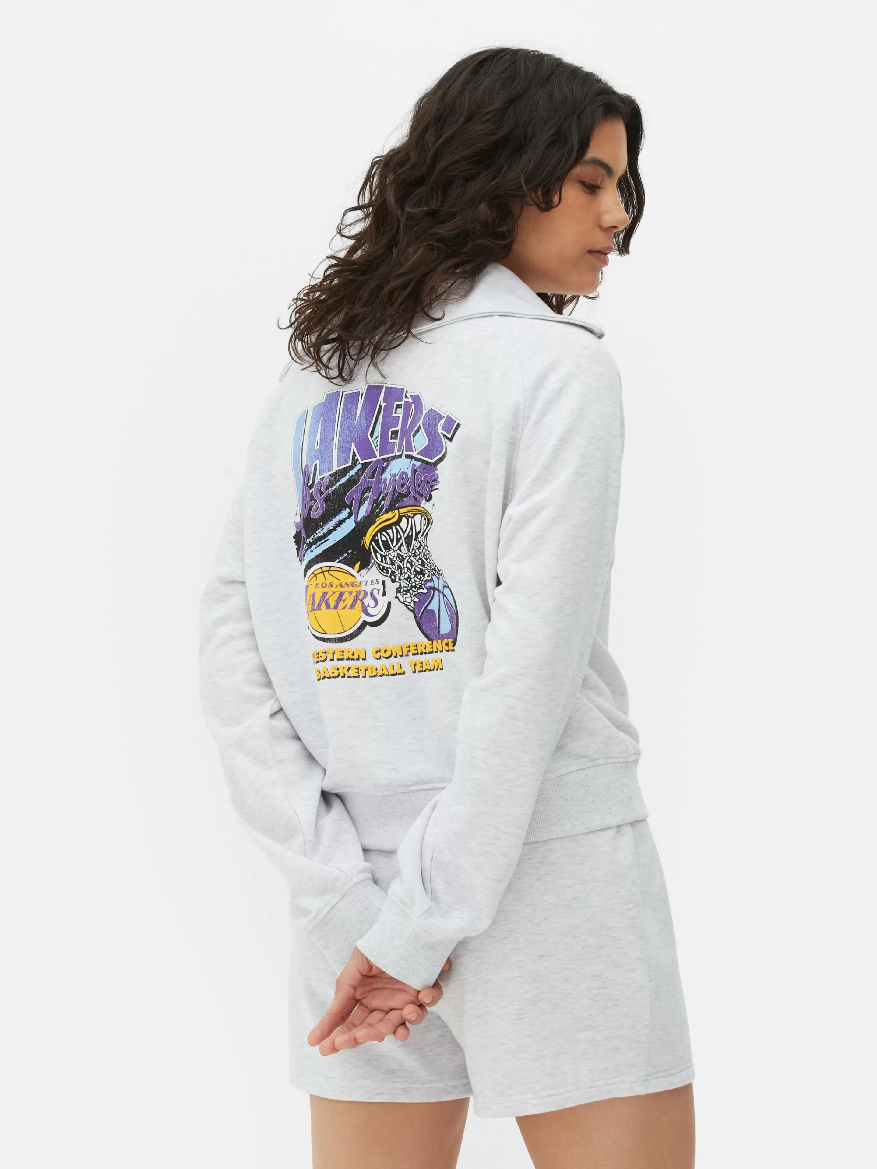 Mujer Primark Sudaderas Con Y Sin Capucha | Sudadera Con 1/2 Cremallera De Los Lakers De La NBA