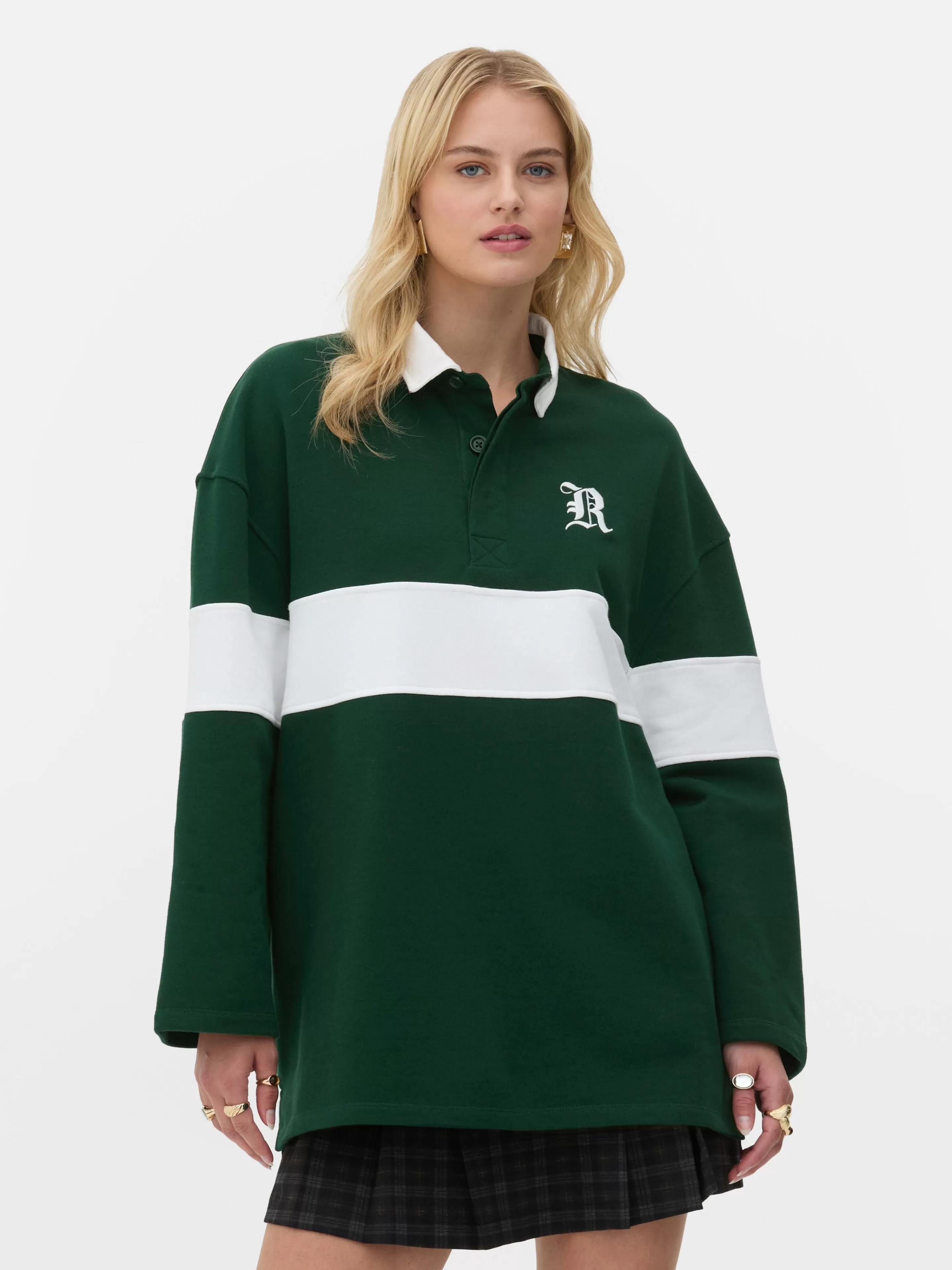 Mujer Primark Tops Y Camisetas | Sudadera Tipo Polo Extragrande De Rita Ora