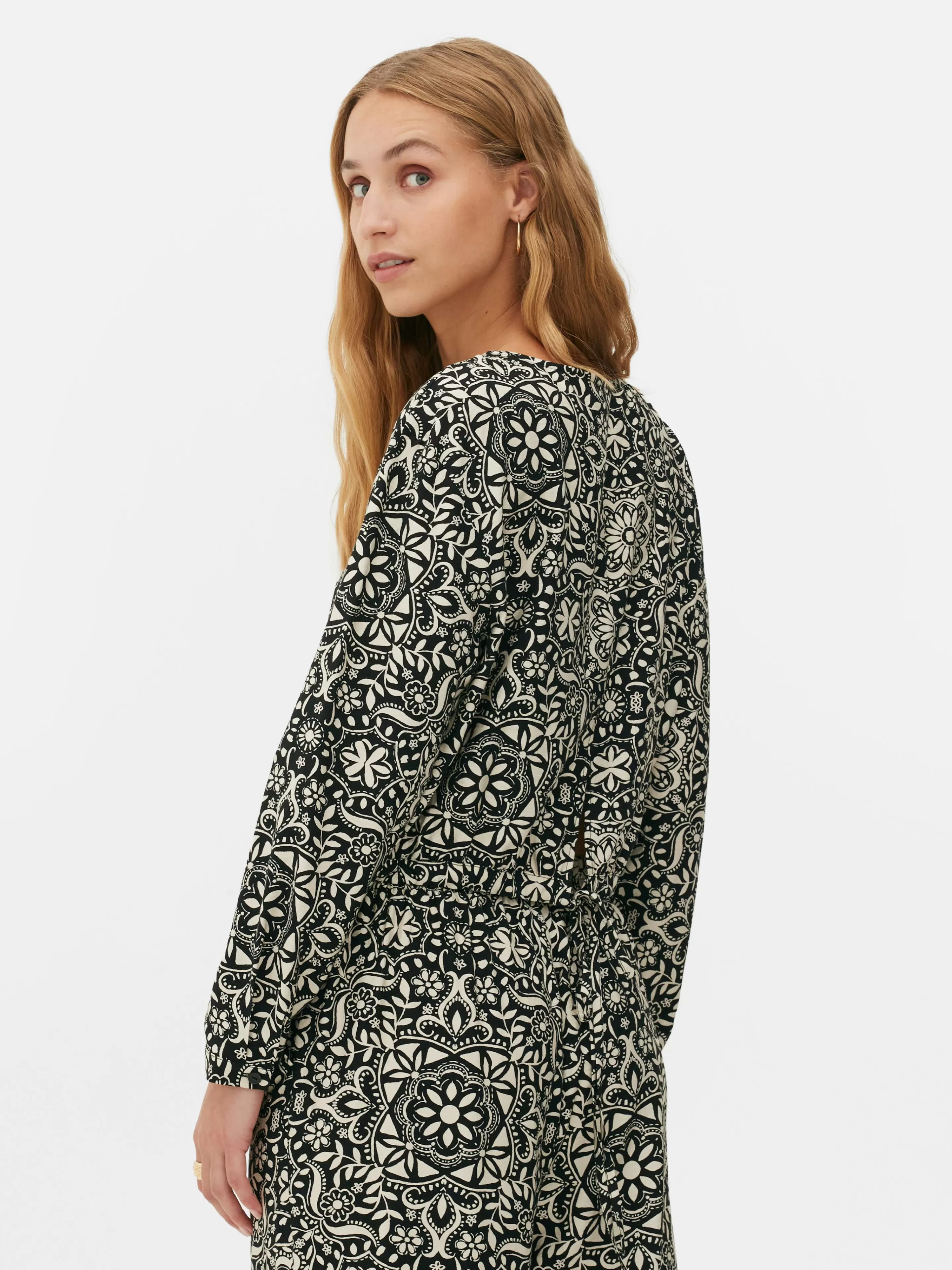 Mujer Primark Camisas Y Blusas | Top De Manga Larga Con Cordón De Ajuste Combinable