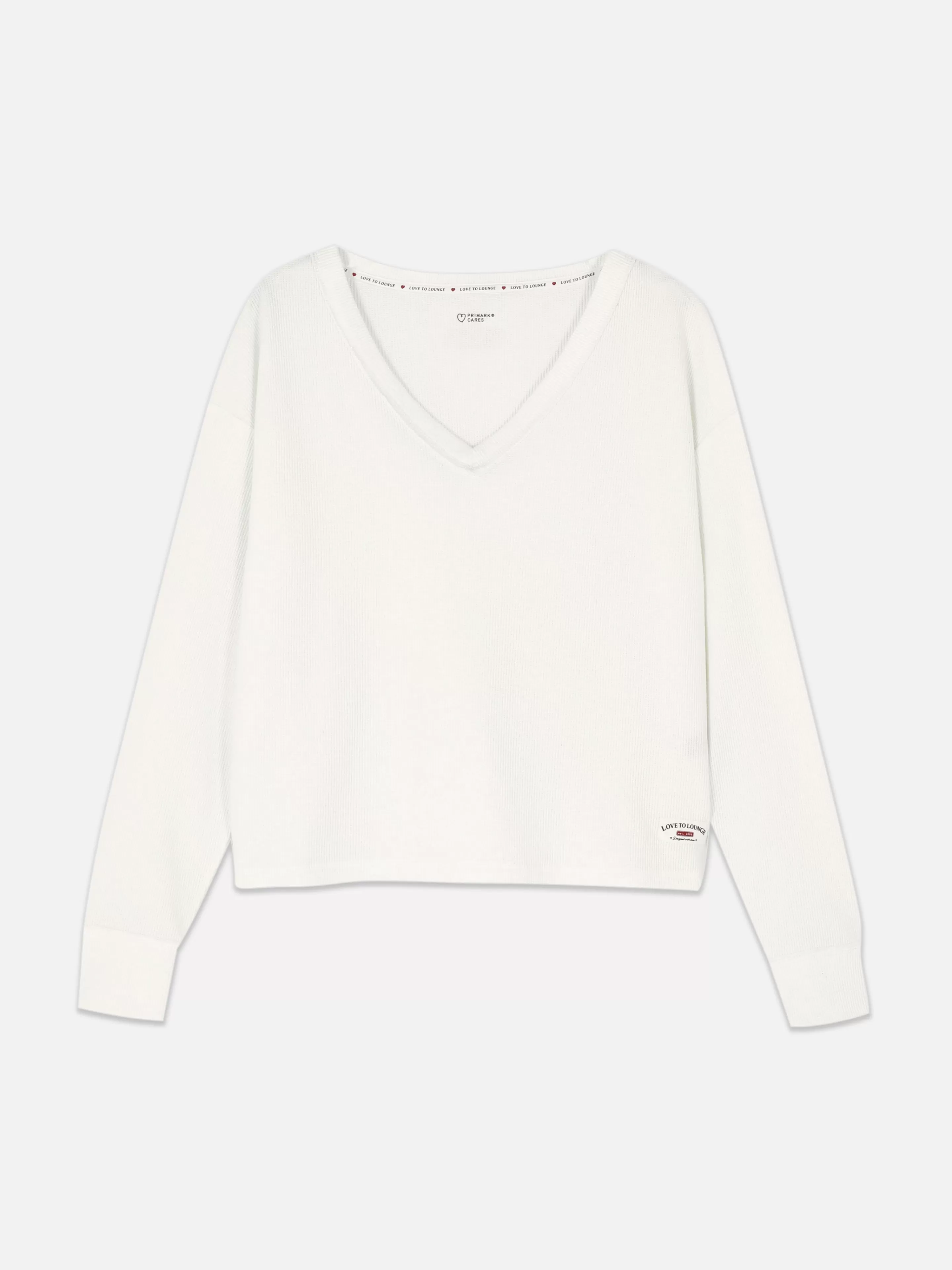 Mujer Primark Tops De Pijama | Top De Pijama Holgado De Manga Larga Con Cuello Pico