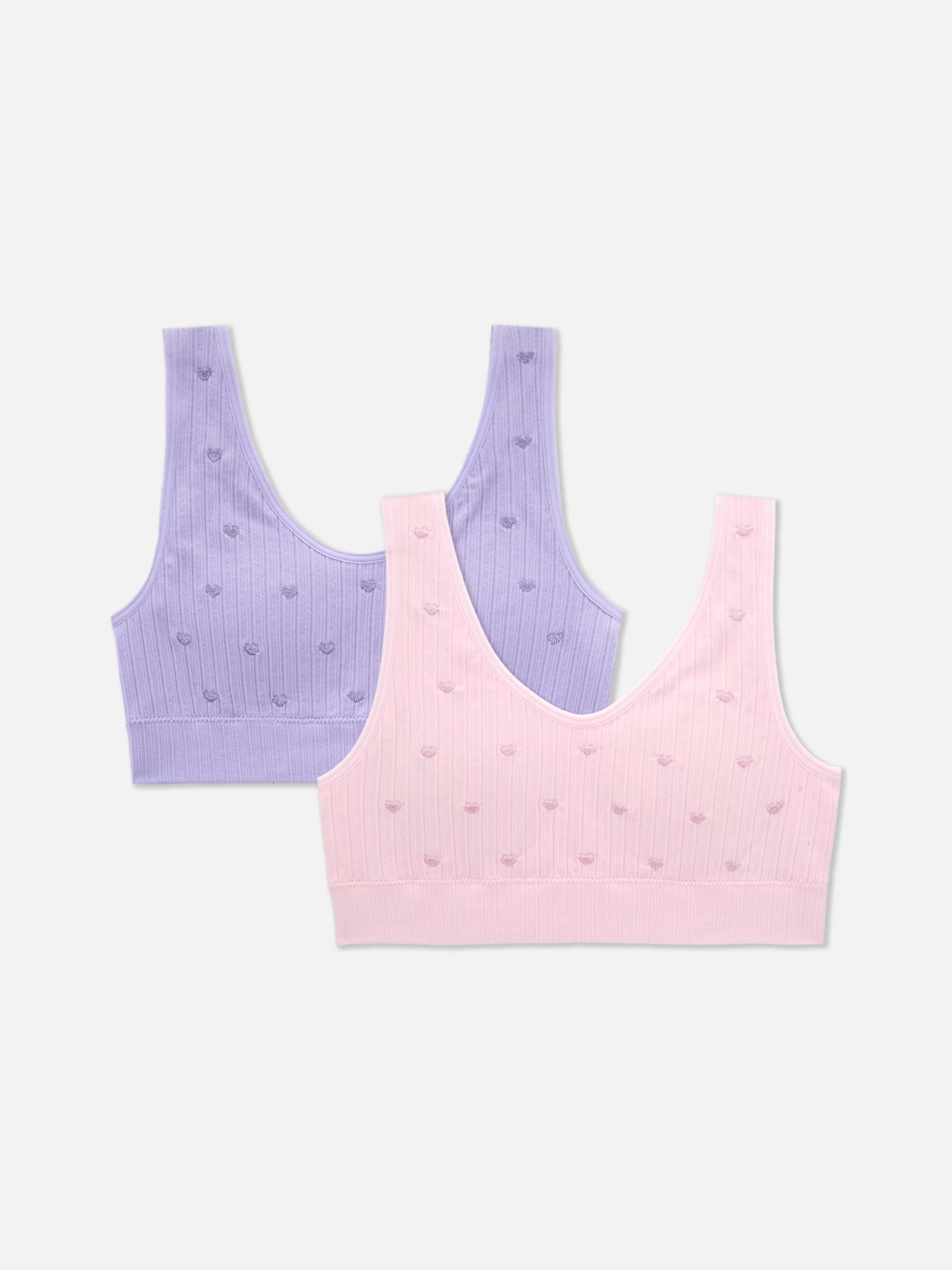 Niños Primark Ropa Interior | Tops Cortos Sin Mangas Con Corazones Bordados