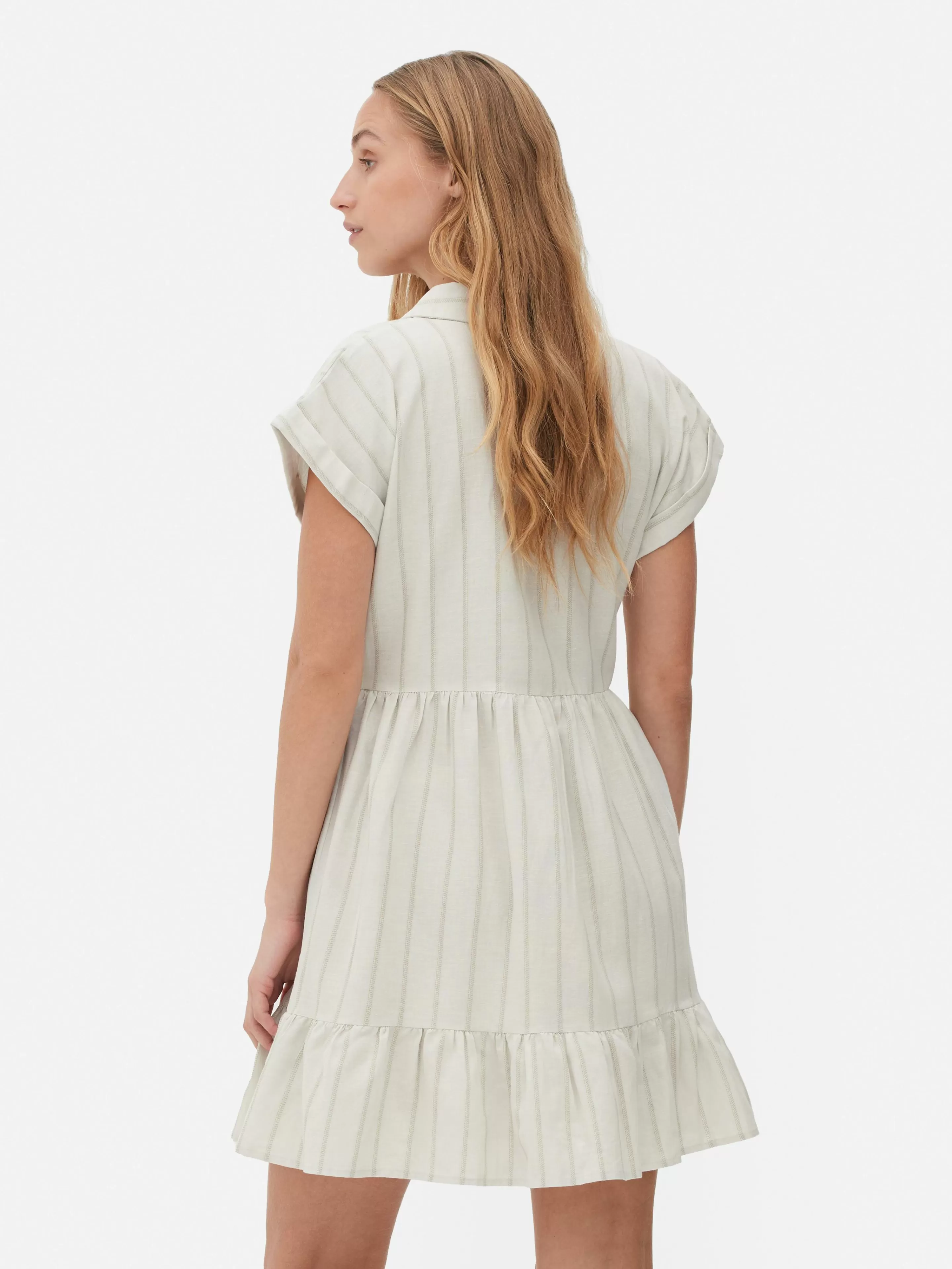 Mujer Primark Vestidos | Vestido Corto Camisero De Manga Corta