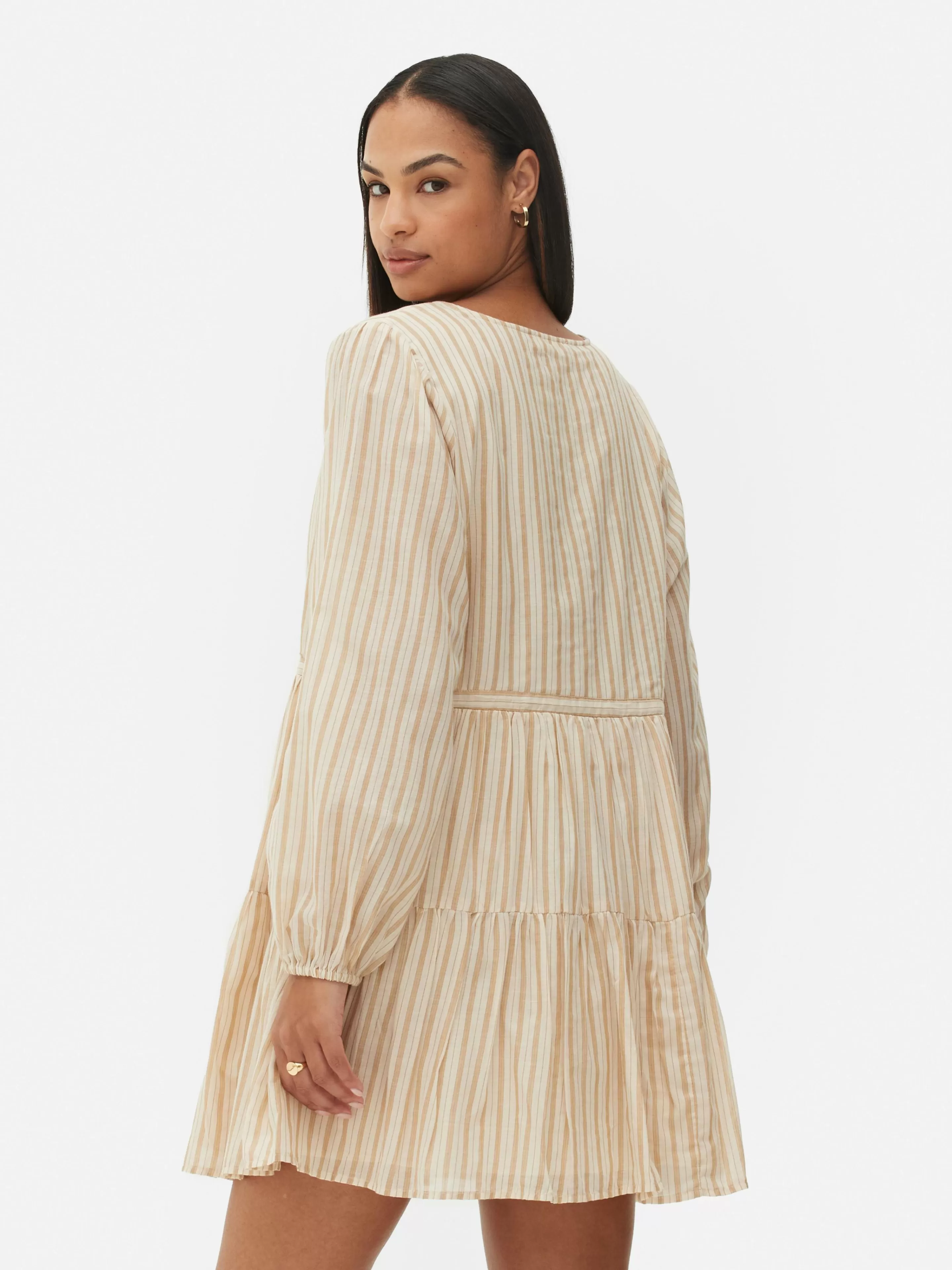 Mujer Primark Vestidos | Vestido Corto Con Vuelo Y Lazada Delantera