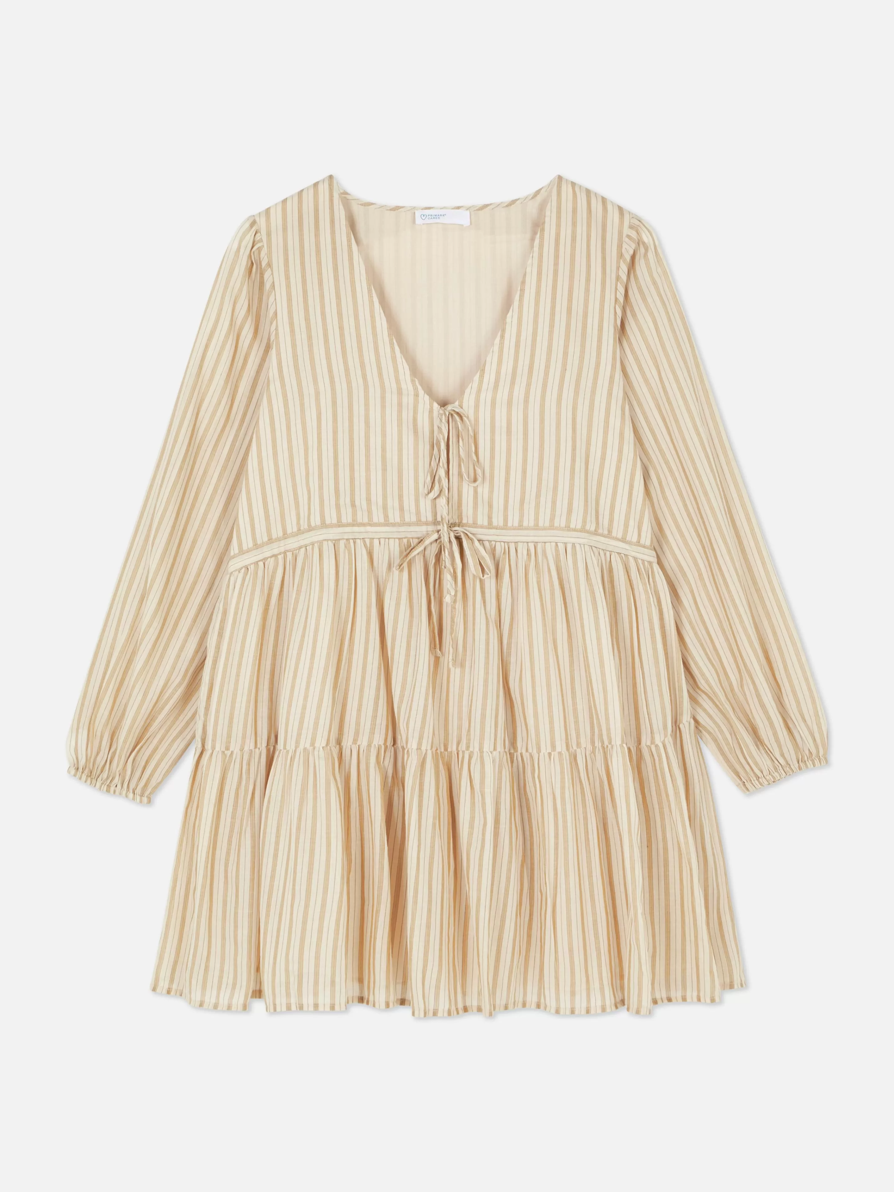 Mujer Primark Vestidos | Vestido Corto Con Vuelo Y Lazada Delantera