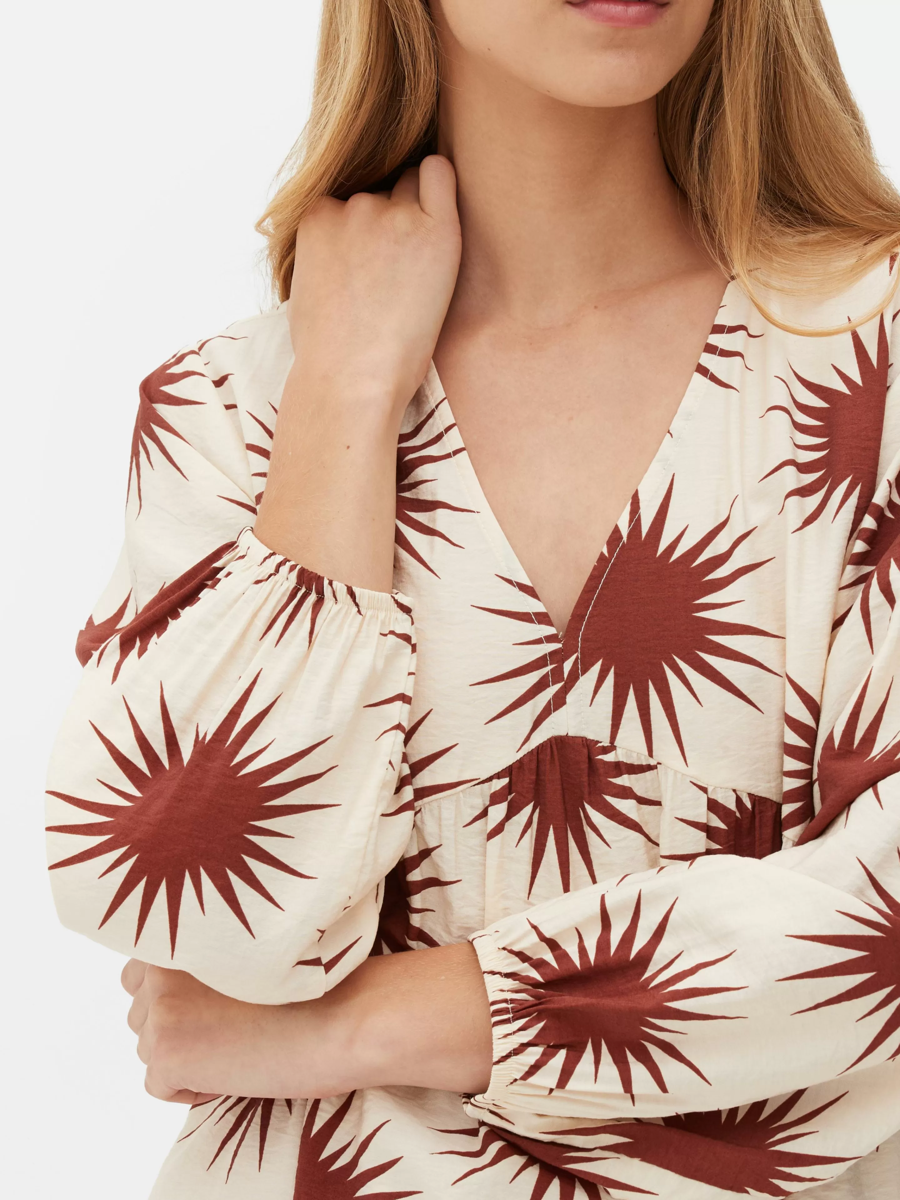 Mujer Primark Vestidos | Vestido Corto De Cuello De Pico Y Con Vuelo