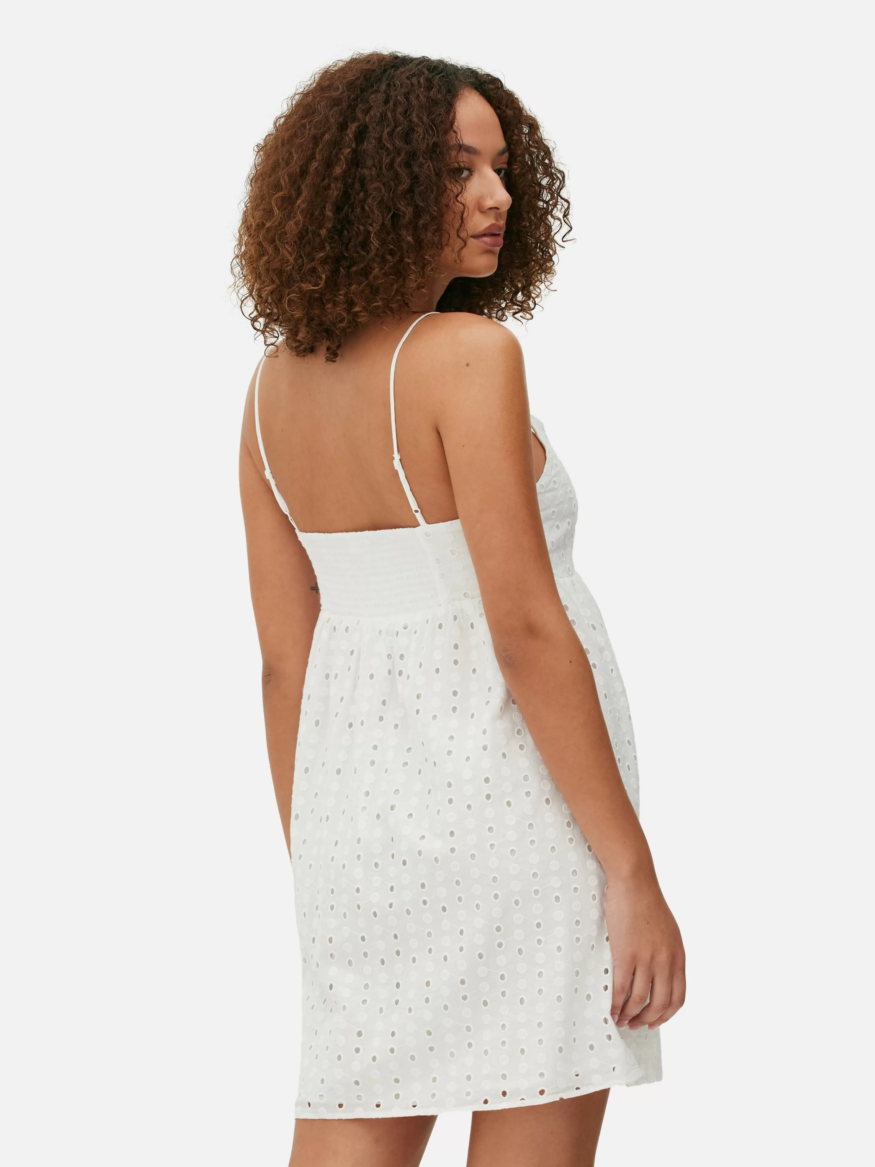 Mujer Primark Vestidos | Vestido Corto De Tirantes Con Bordado Inglés