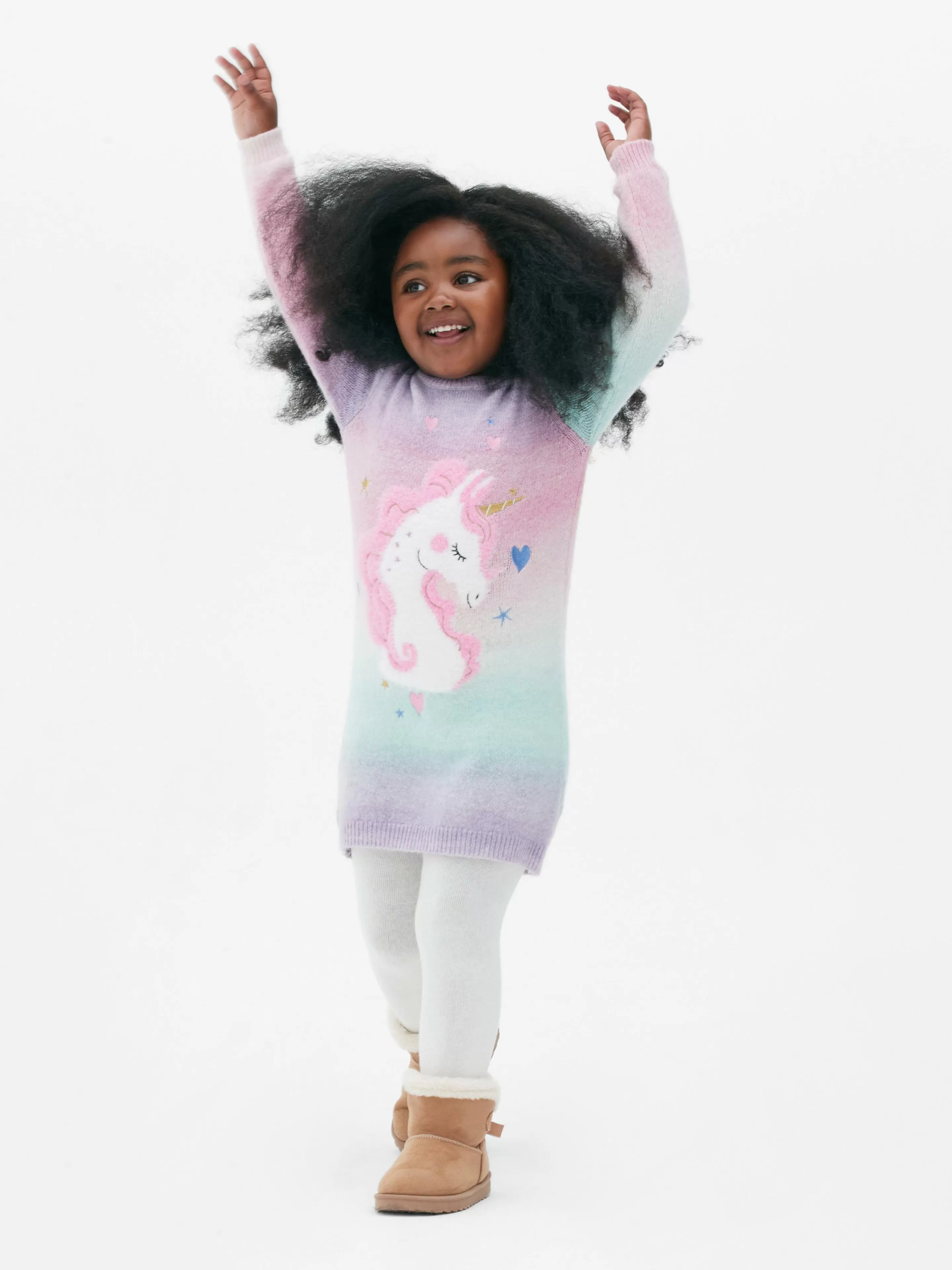 Niños Primark Vestidos | Vestido De Punto Con Unicornio Y Pantis A Juego
