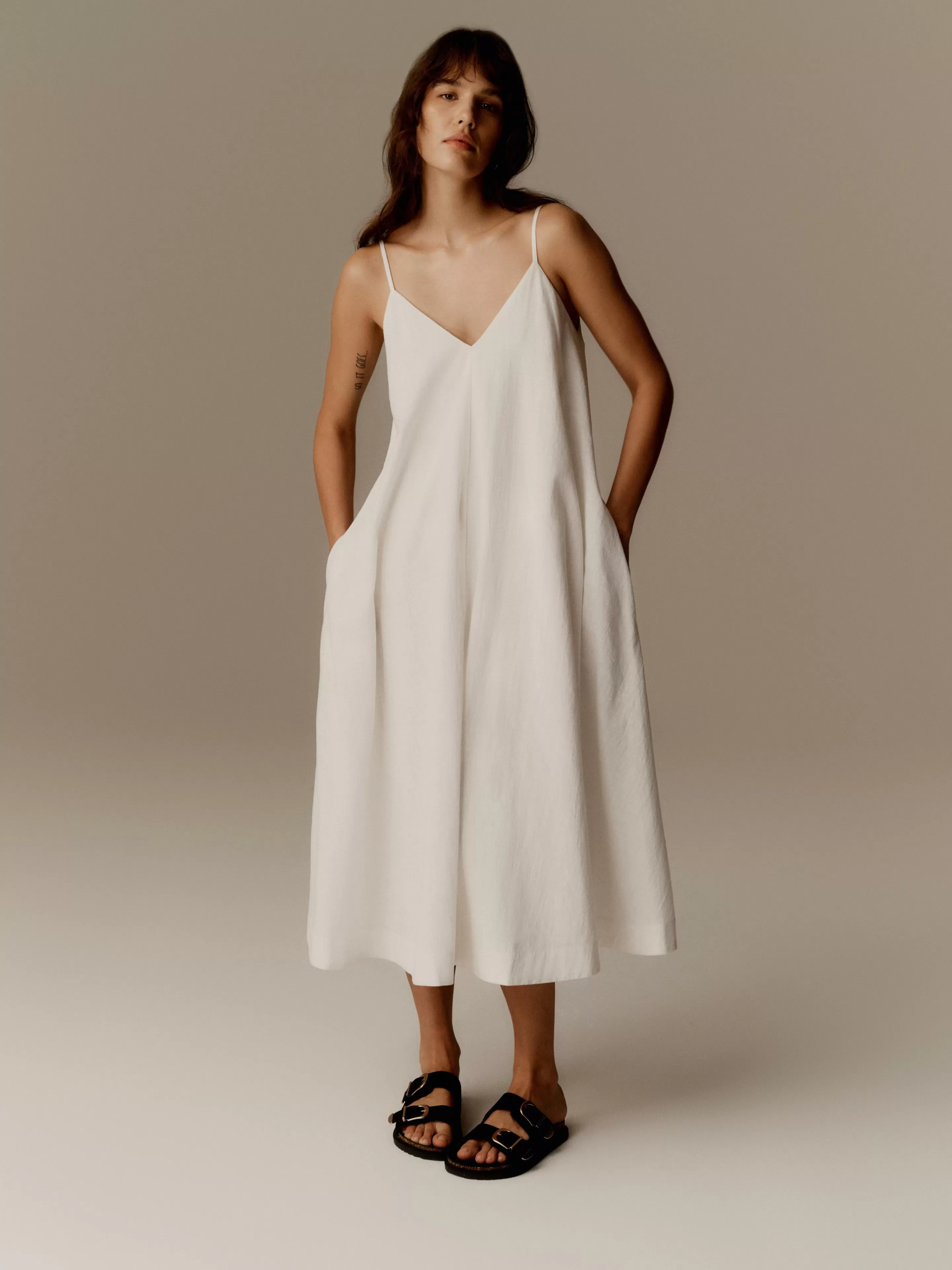 Mujer Primark Vestidos | Vestido Midi Con Corte Trapecio De The Edit