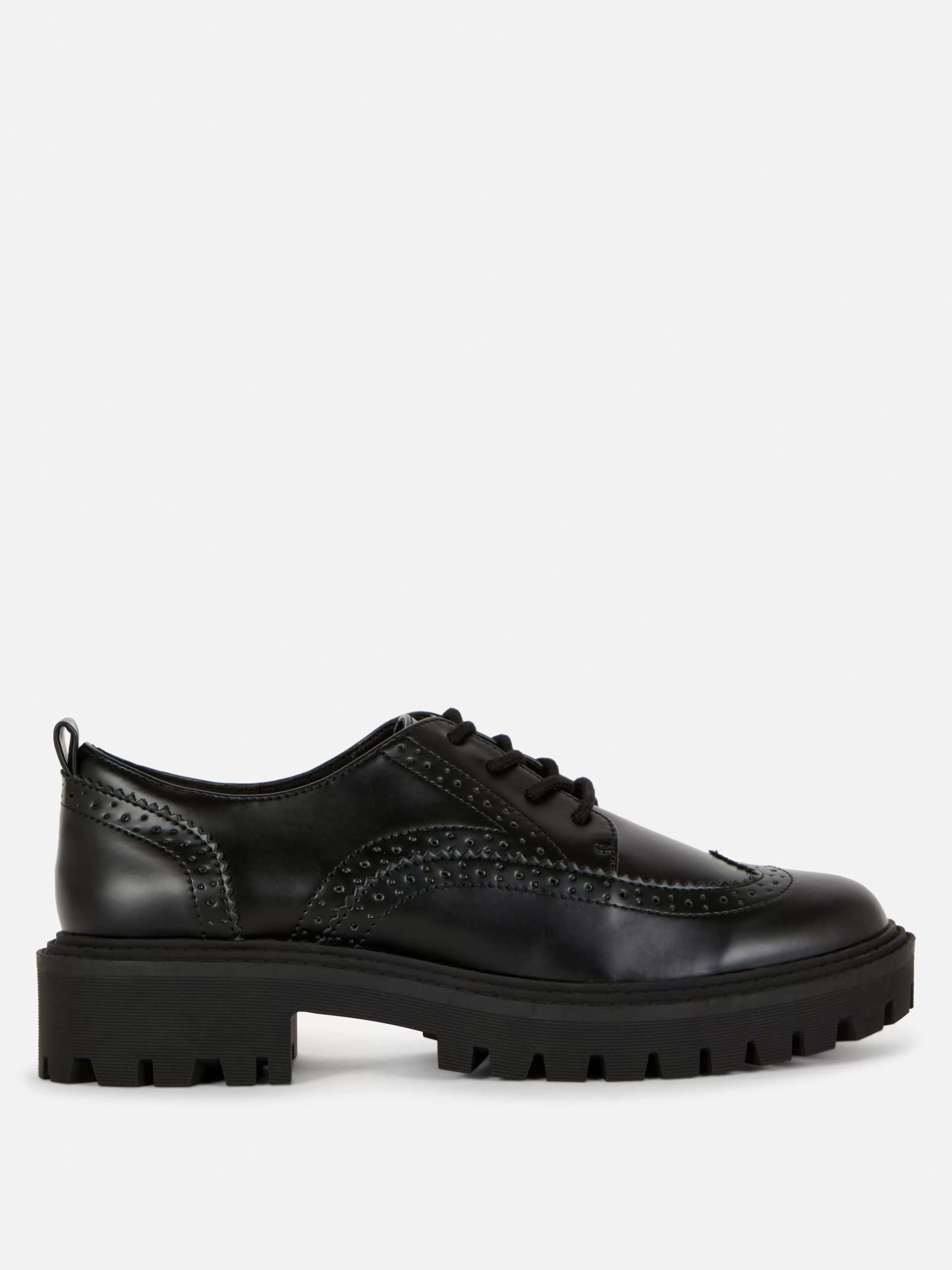 Mujer Primark Zapatos Planos | Zapatos Brogue Con Cordones Y Suela Gruesa
