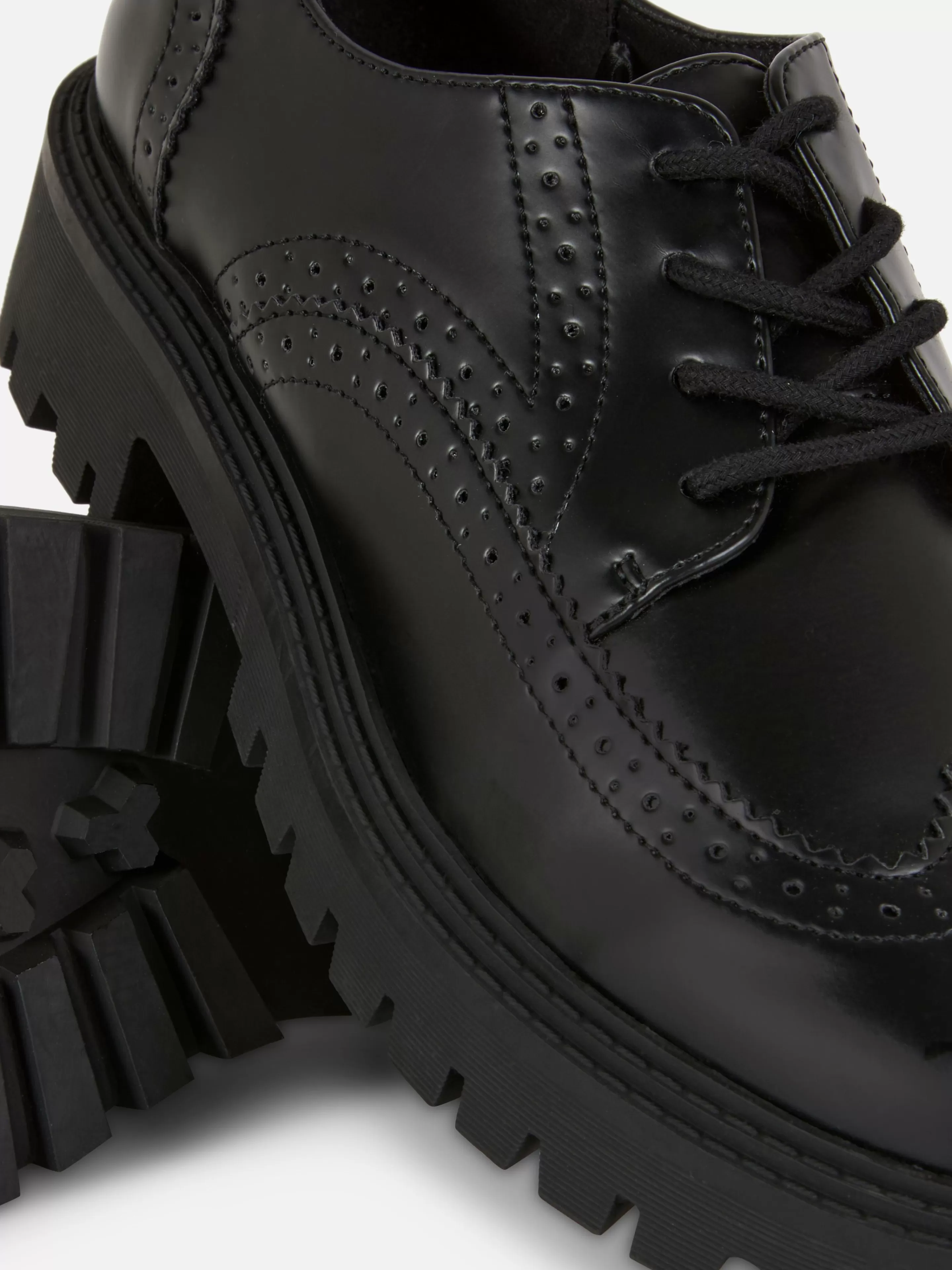 Mujer Primark Zapatos Planos | Zapatos Brogue Con Cordones Y Suela Gruesa