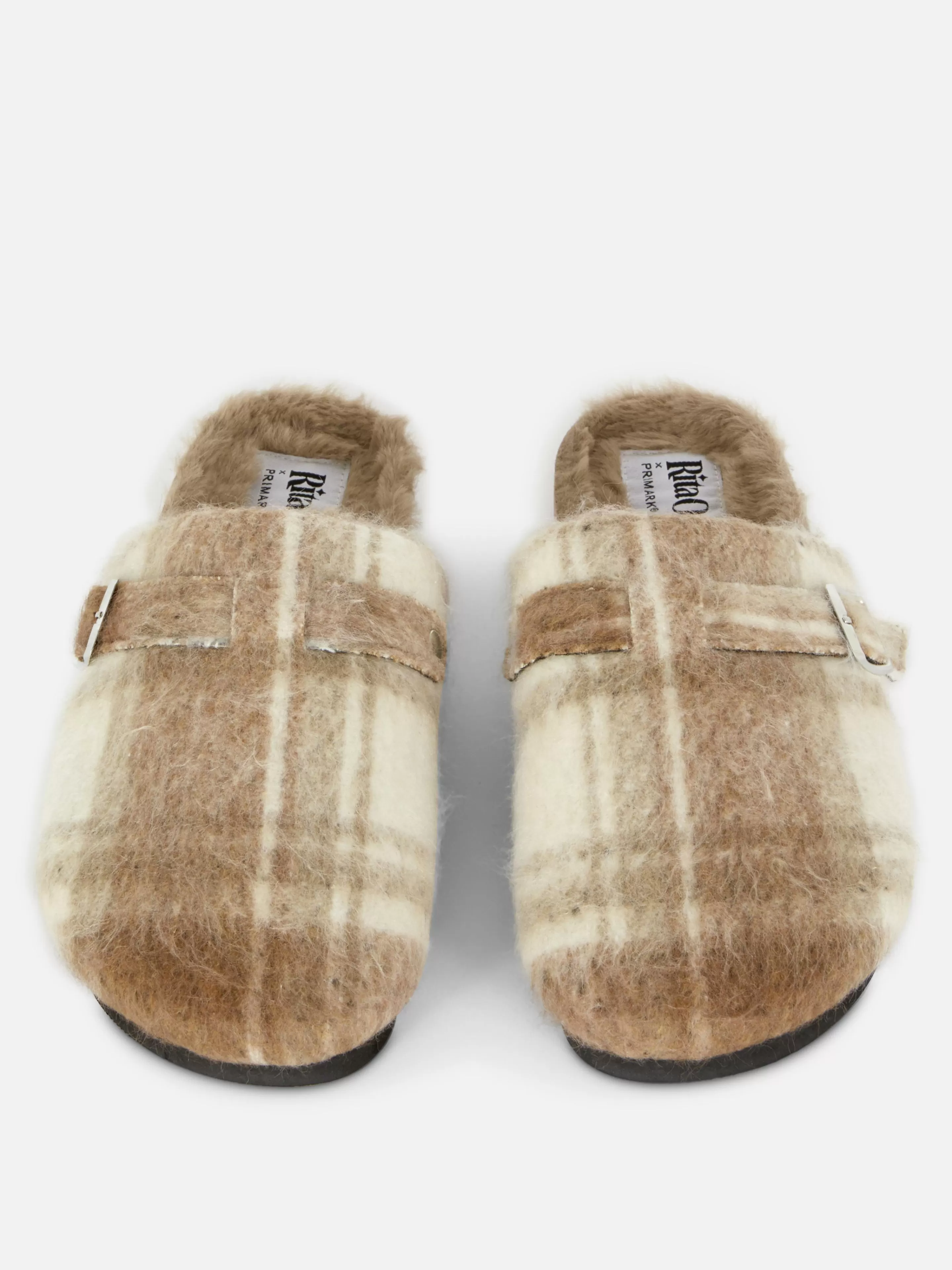 Mujer Primark Zapatillas De Estar En Casa | Zapatillas De Estar En Casa | Zuecos A Cuadros Y Forro Sintético De Rita Ora