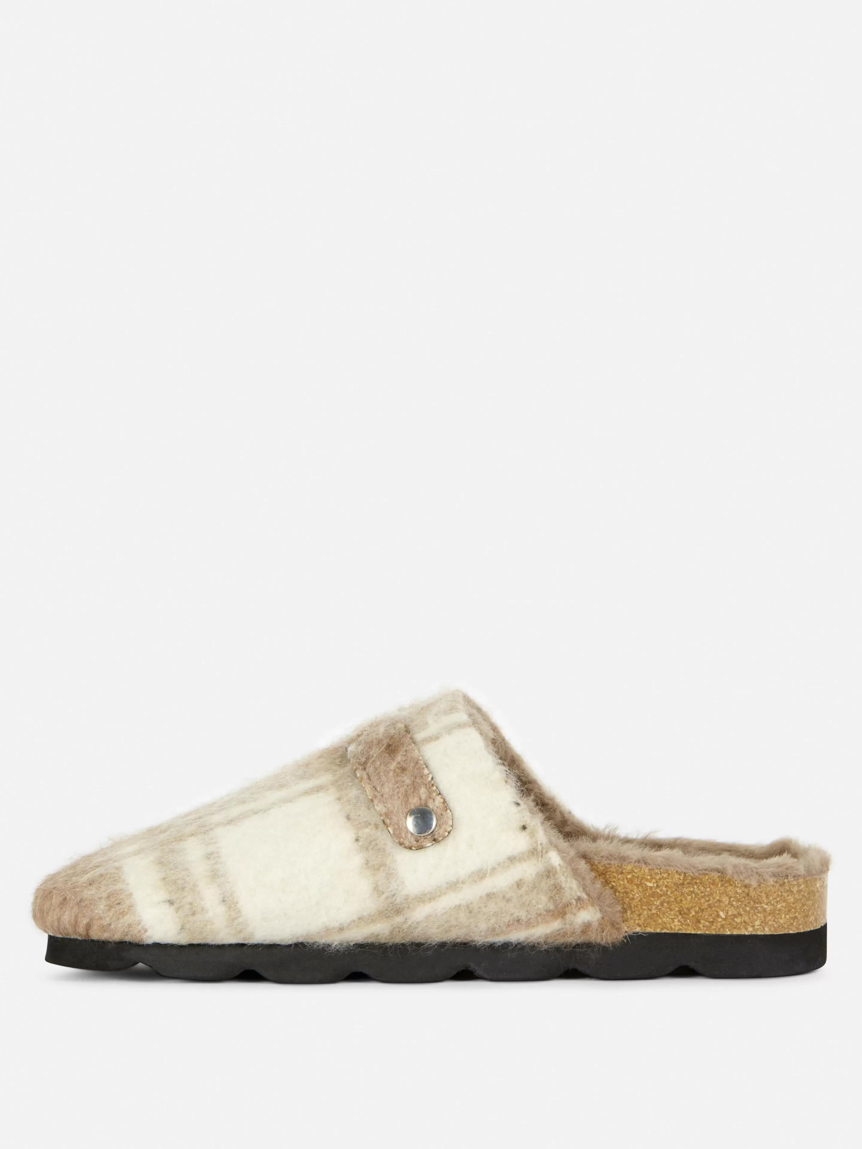 Mujer Primark Zapatillas De Estar En Casa | Zapatillas De Estar En Casa | Zuecos A Cuadros Y Forro Sintético De Rita Ora